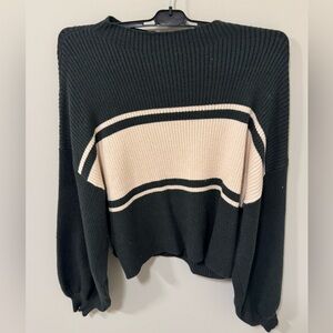Women's green and Cream Sweater